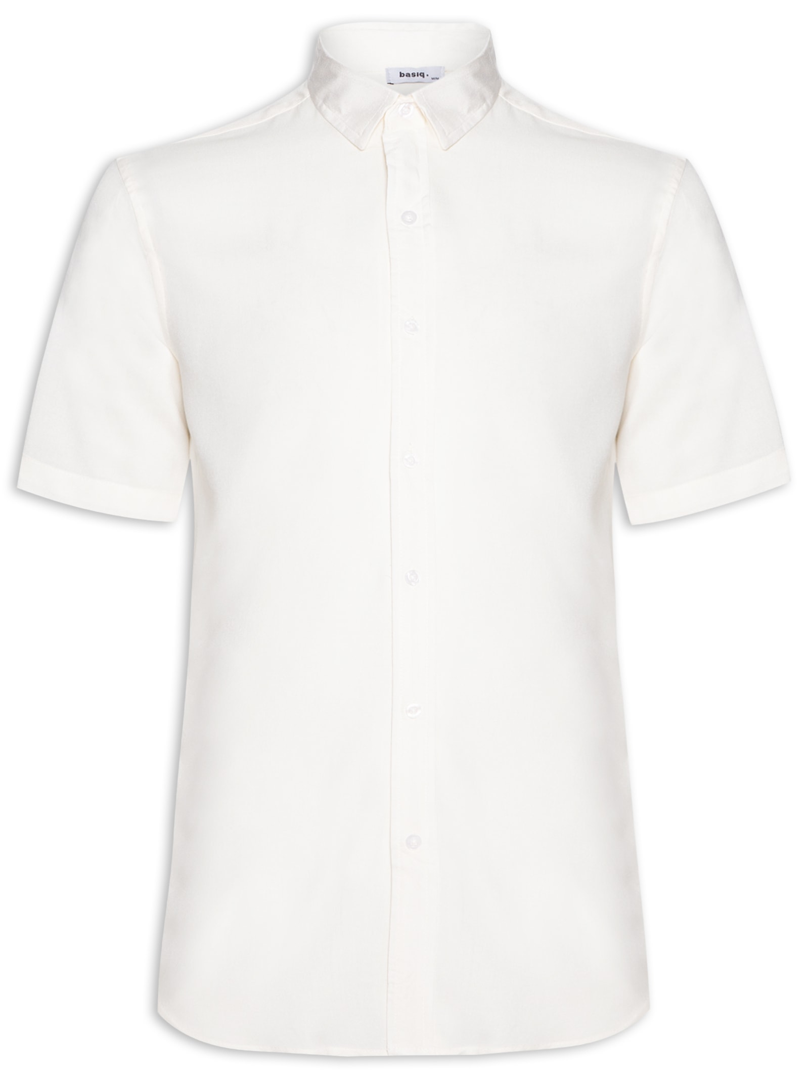 Camisa Masculina De Viscose Manga Curta Off White Basiq Men