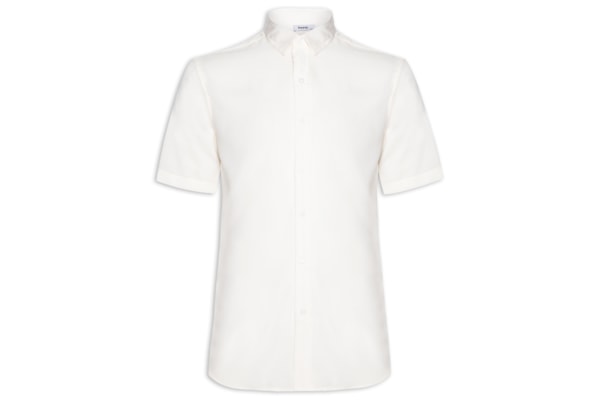 Camisa Masculina De Viscose Manga Curta - Off White