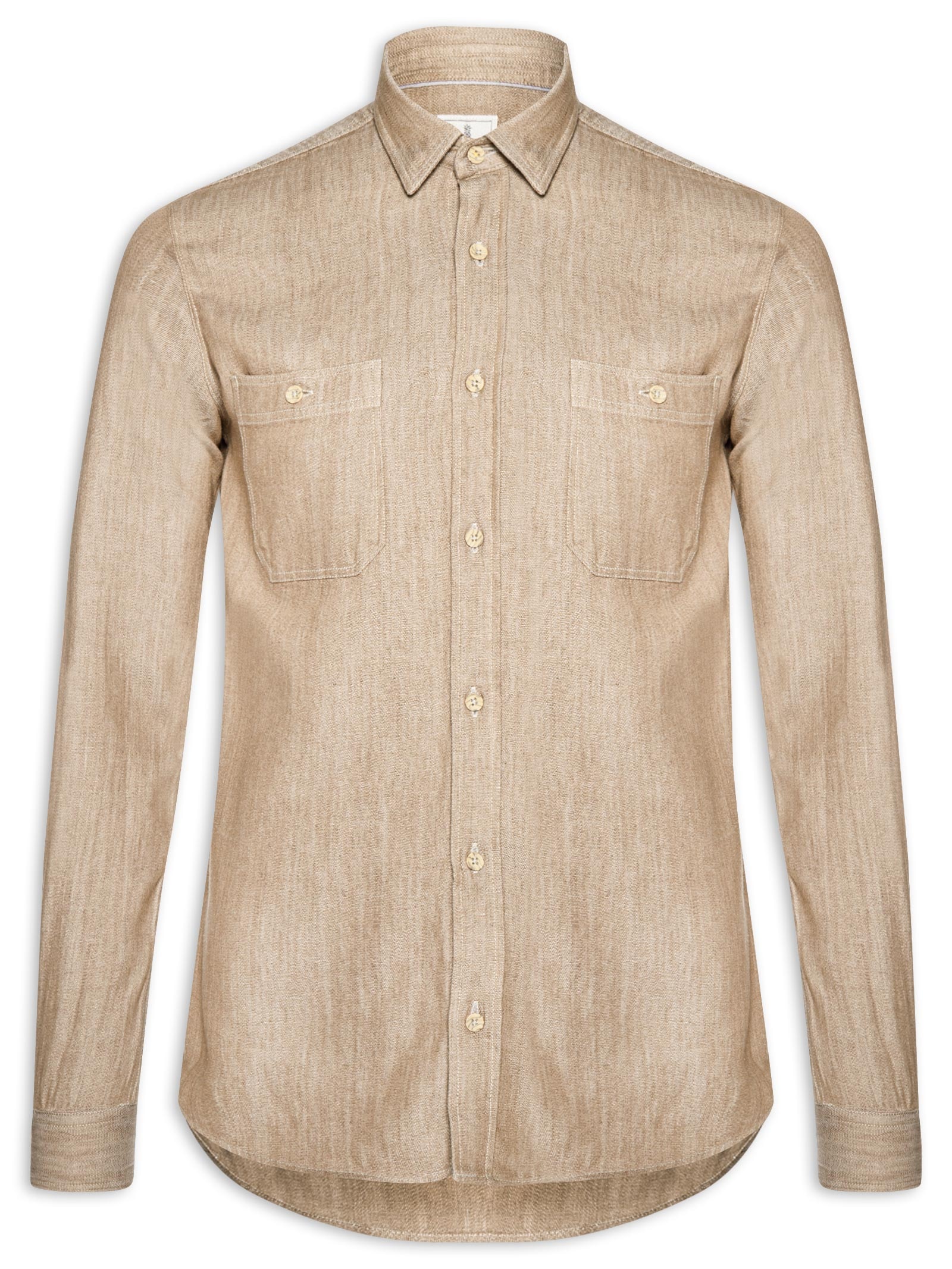 Camisa Masculina Denim Bege Pineapple