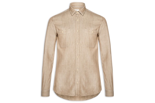 Camisa Masculina Denim - Bege