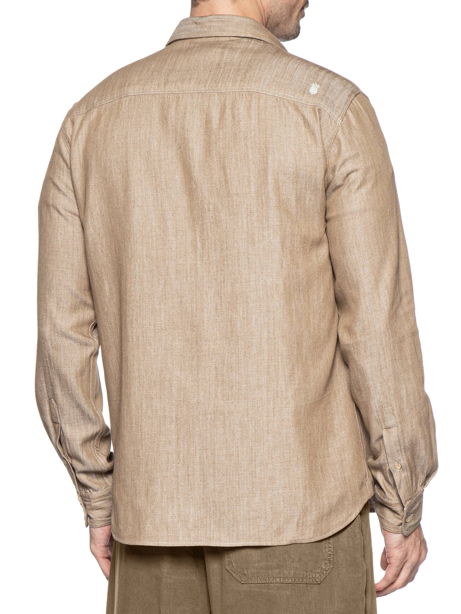 Camisa Masculina Denim Bege Pineapple