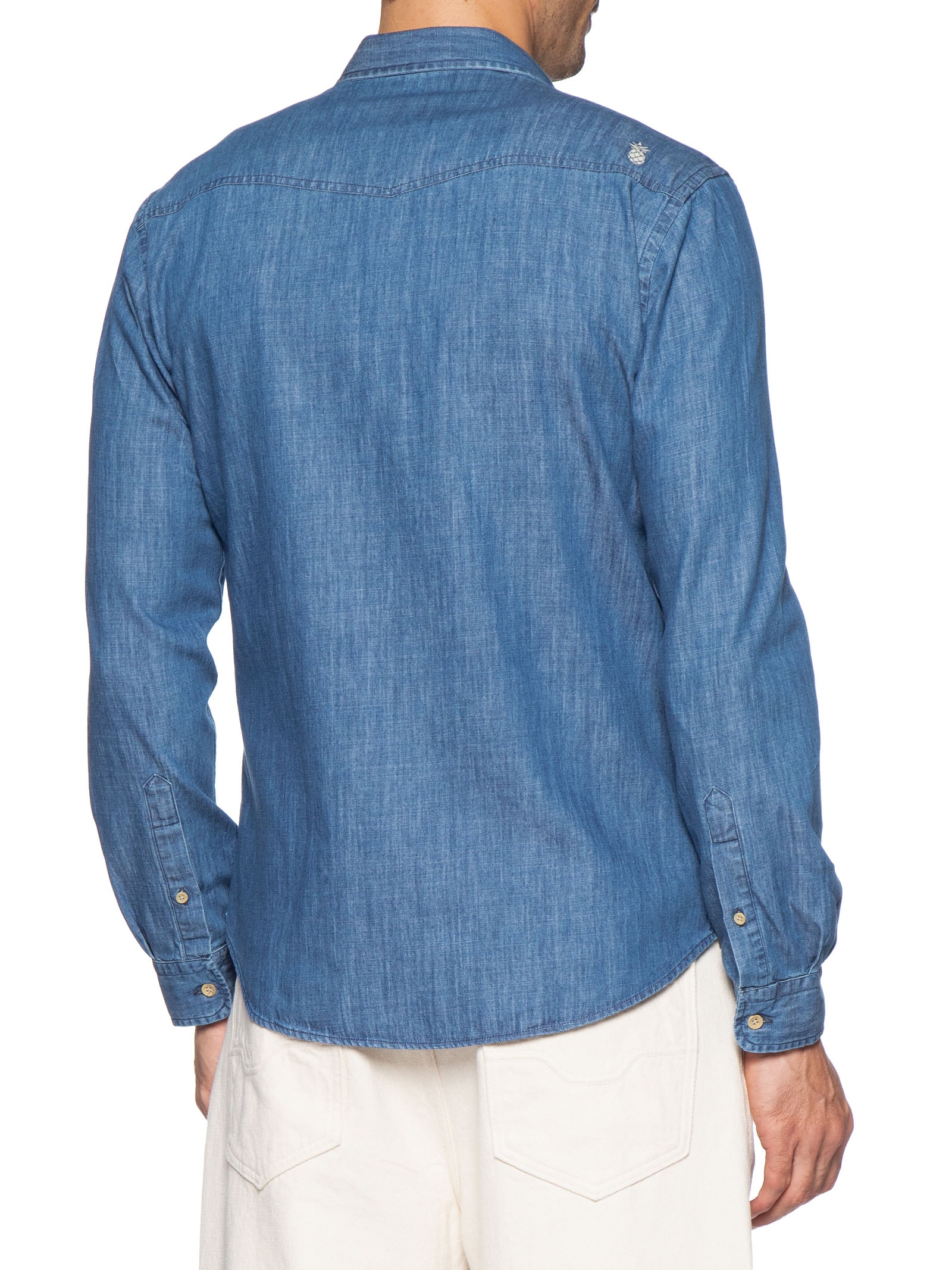 Camisa Masculina Denim Índigo Azul Pineapple