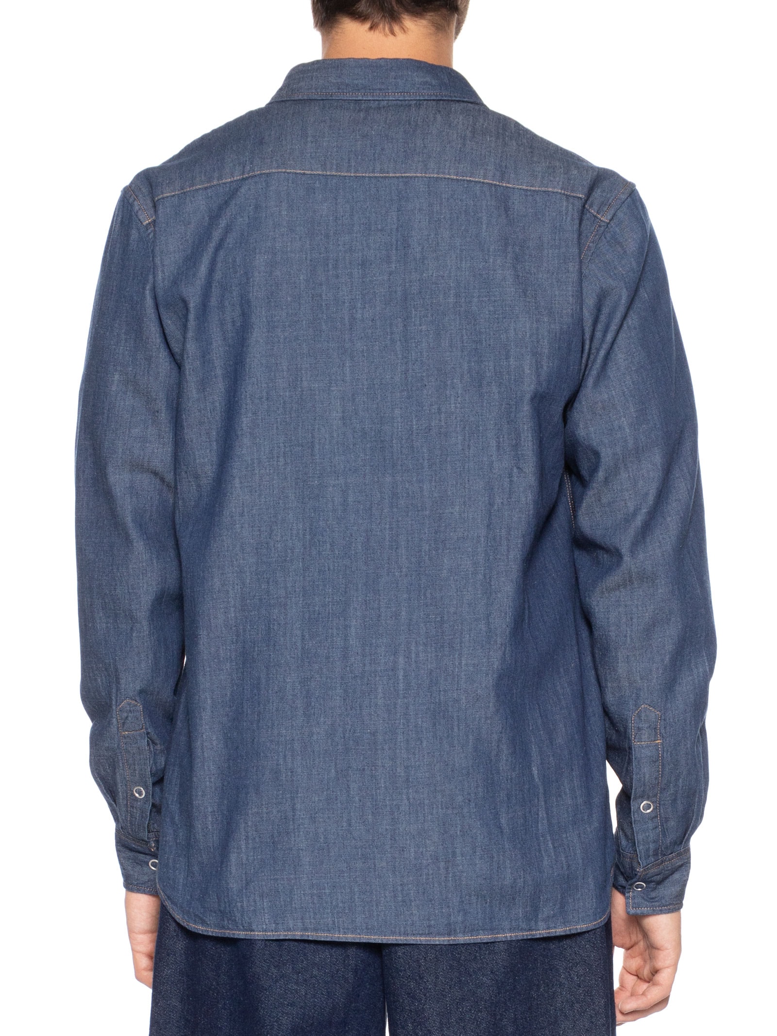 Camisa Masculina Denim Regular Fit Azul Lacoste