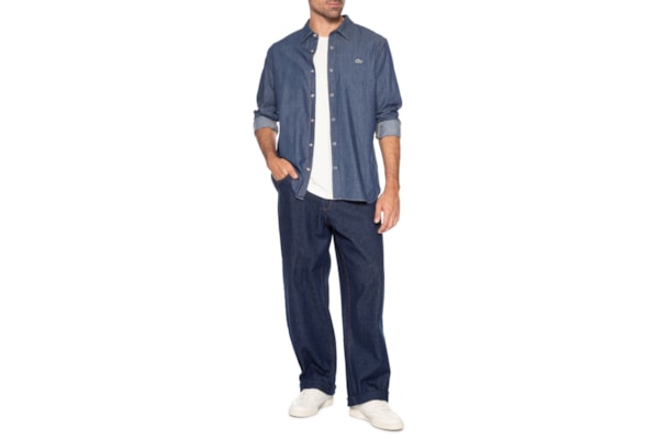 Camisa Masculina Denim Regular Fit - Azul