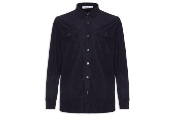 Camisa Masculina em Cotelê - Azul