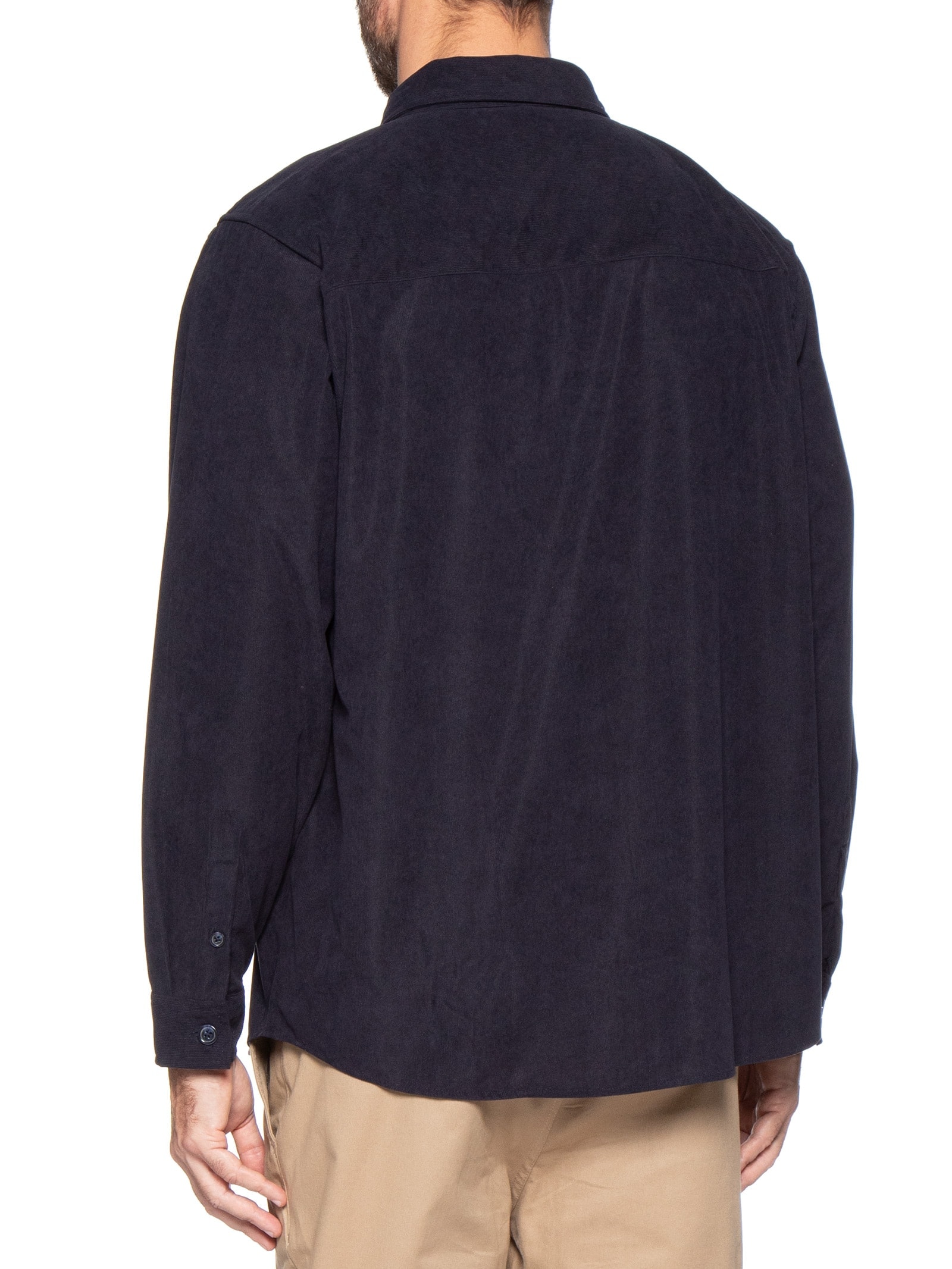 Camisa Masculina em Cotelê Azul Basiq Men