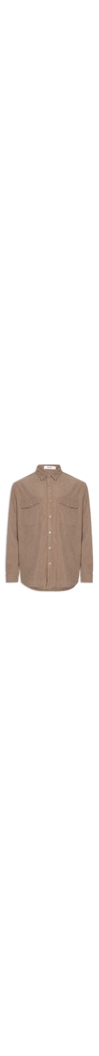 Camisa Masculina em Cotelê - Marrom