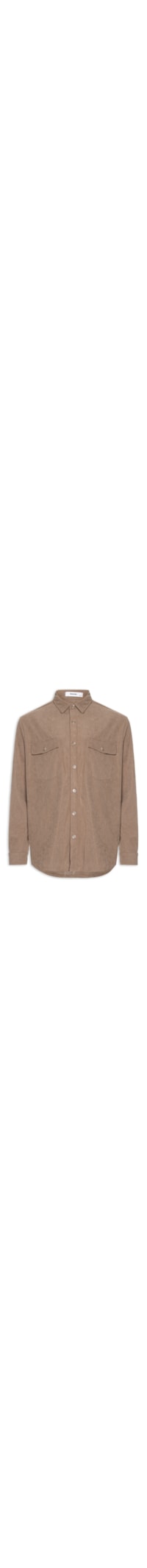 Camisa Masculina em Cotelê - Marrom