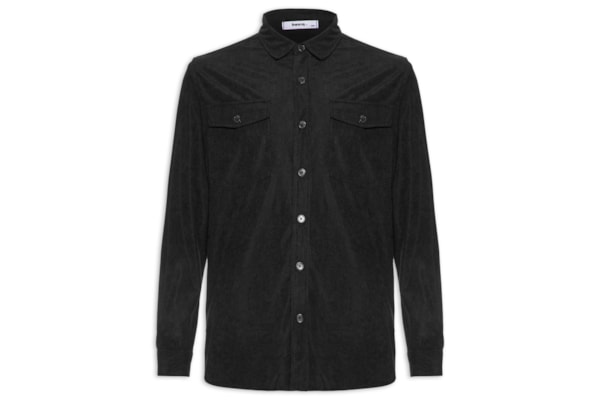 Camisa Masculina em Cotelê - Preto