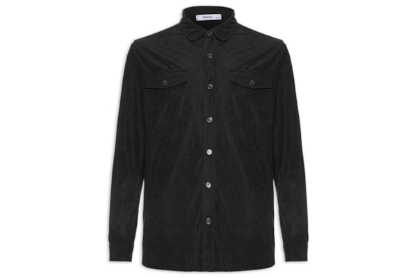 Camisa Masculina em Cotelê - Preto