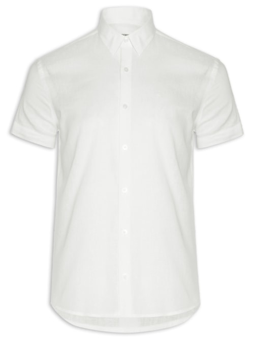 Camisa Masculina Em Linho – Branco
