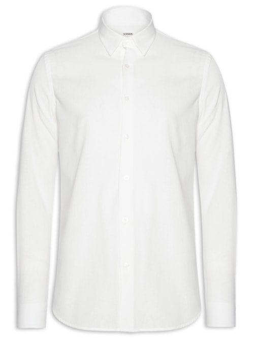 Camisa Masculina Em Linho – Branco