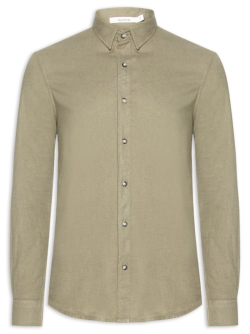 Camisa Masculina Em Linho Noronha Manha Longa – Verde