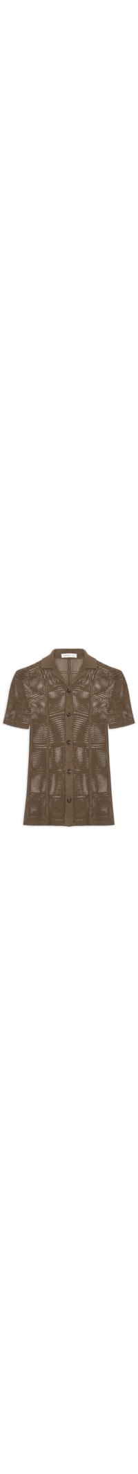 Camisa Masculina em Tricô Texturizada - Marrom