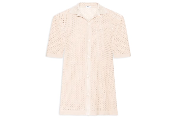 Camisa Masculina Em Tricot - Bege