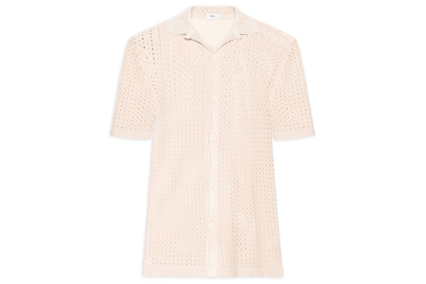 Camisa Masculina Em Tricot - Bege