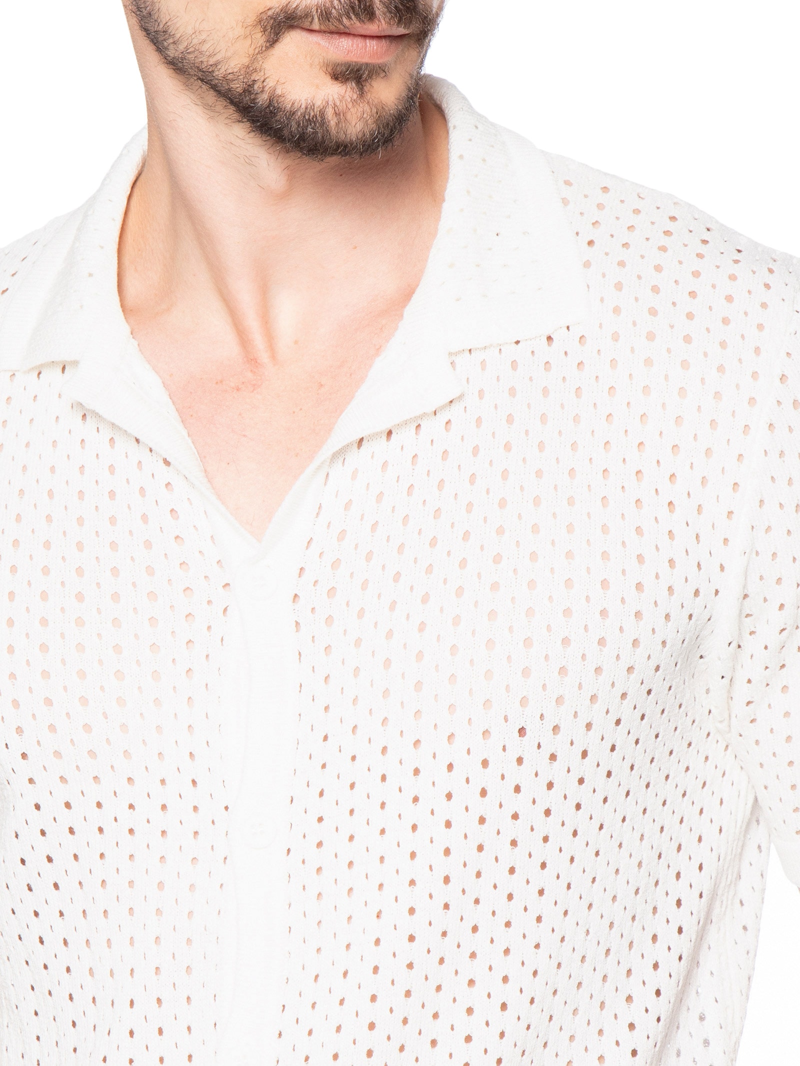 Camisa Masculina Em Tricot Off White Basiq Men