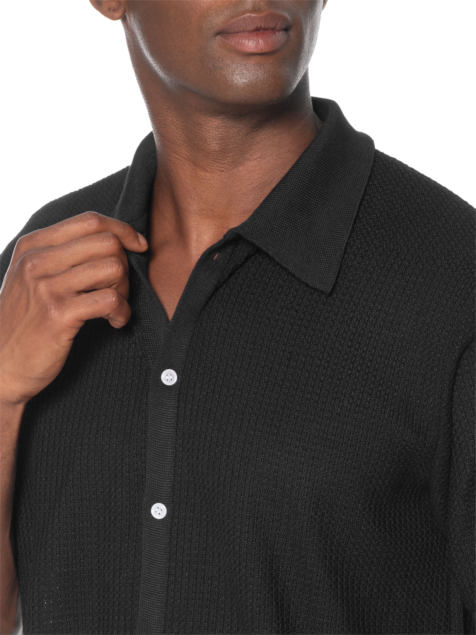 Camisa Masculina Em Tricot Regular Preto Basiq Men