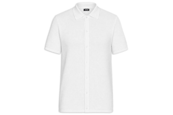 Camisa Masculina Em Tricot Regular – Branco