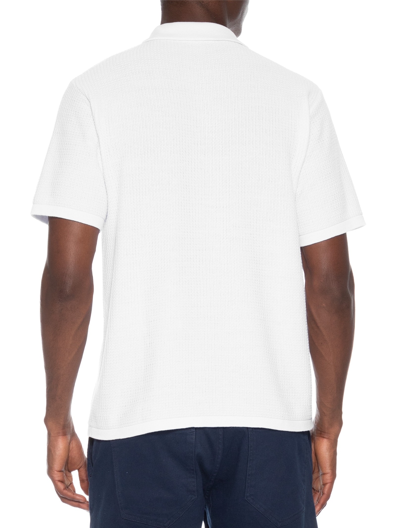 Camisa Masculina Em Tricot Regular – Branco Basiq Men