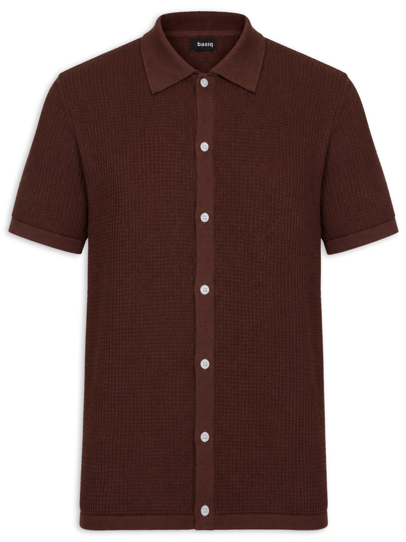 Camisa Masculina Em Tricot Regular – Marrom Basiq Men