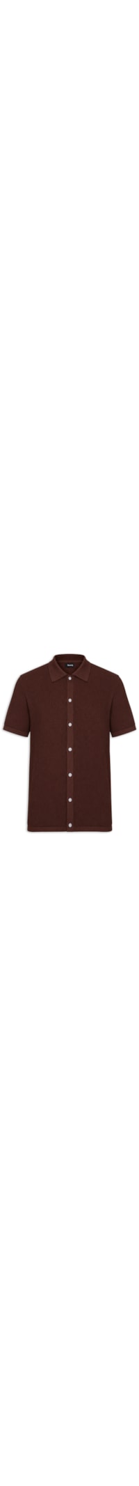 Camisa Masculina Em Tricot Regular – Marrom