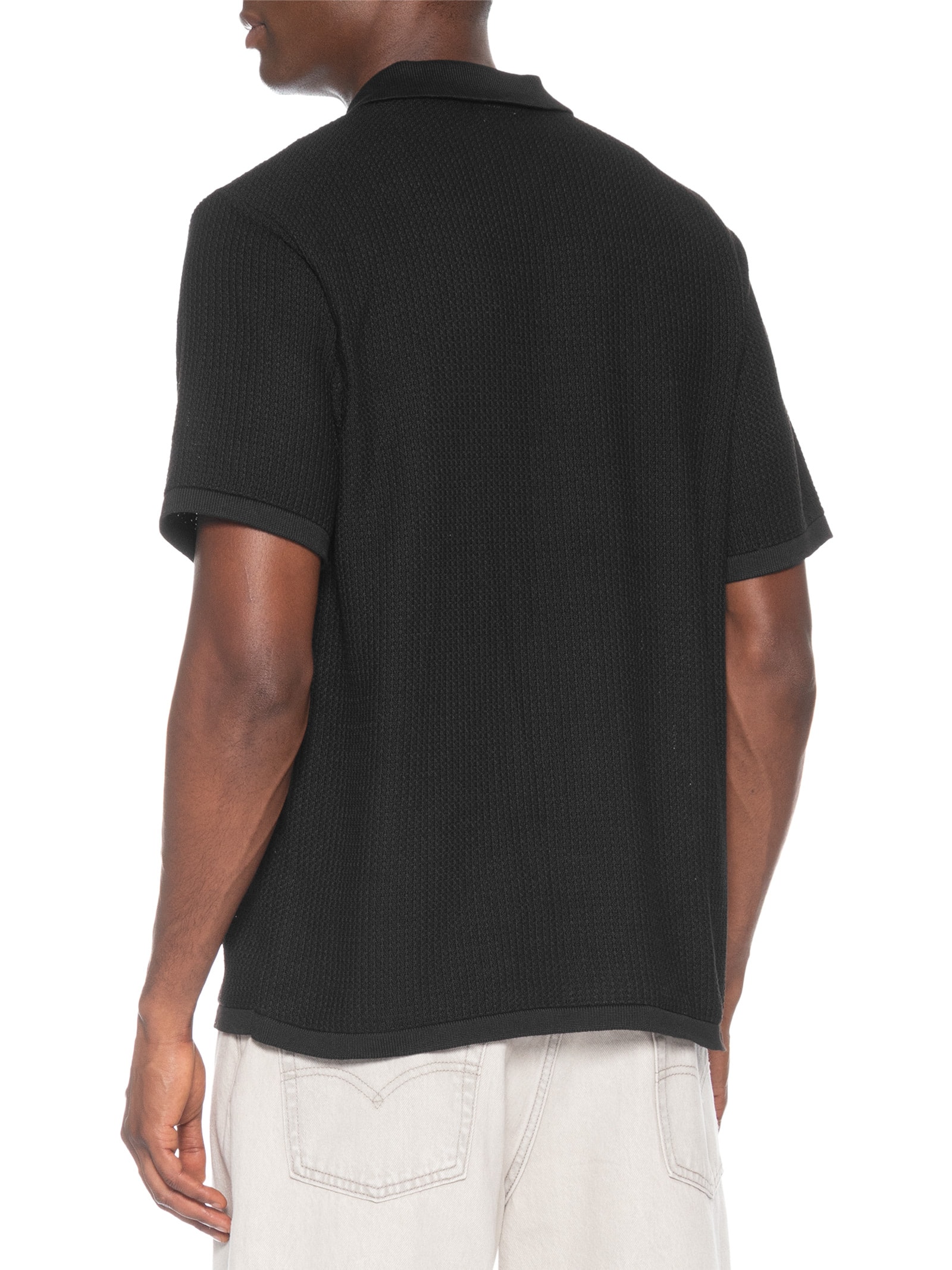 Camisa Masculina Em Tricot Regular – Preto Basiq Men