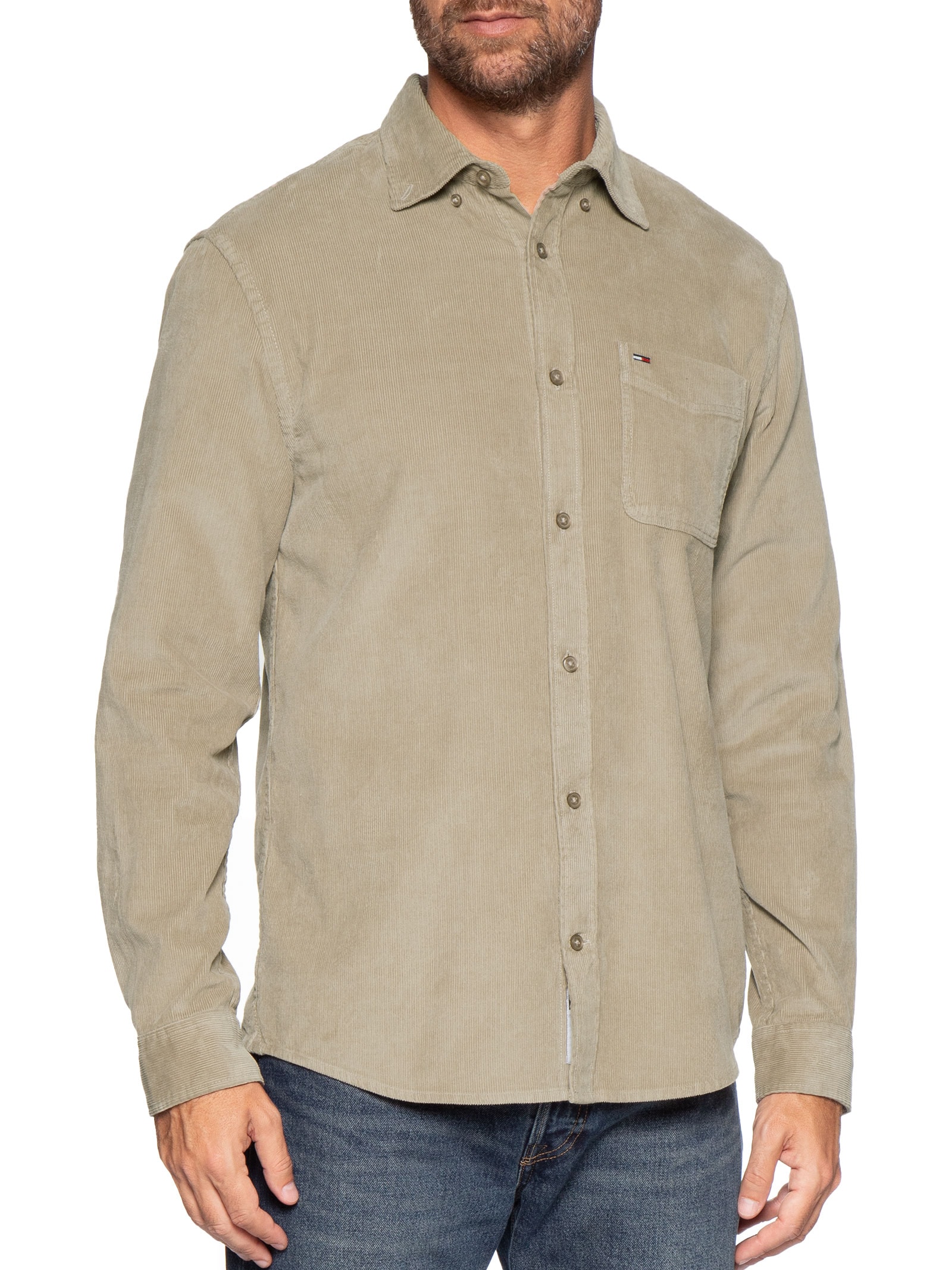 Camisa Masculina em Veludo Cotelê – Bege Tommy Jeans