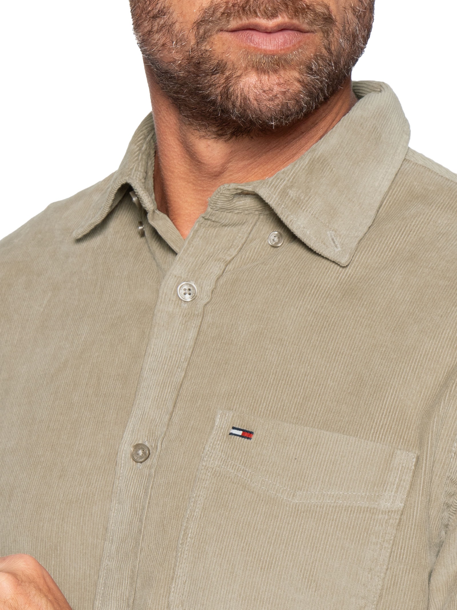 Camisa Masculina em Veludo Cotelê – Bege Tommy Jeans