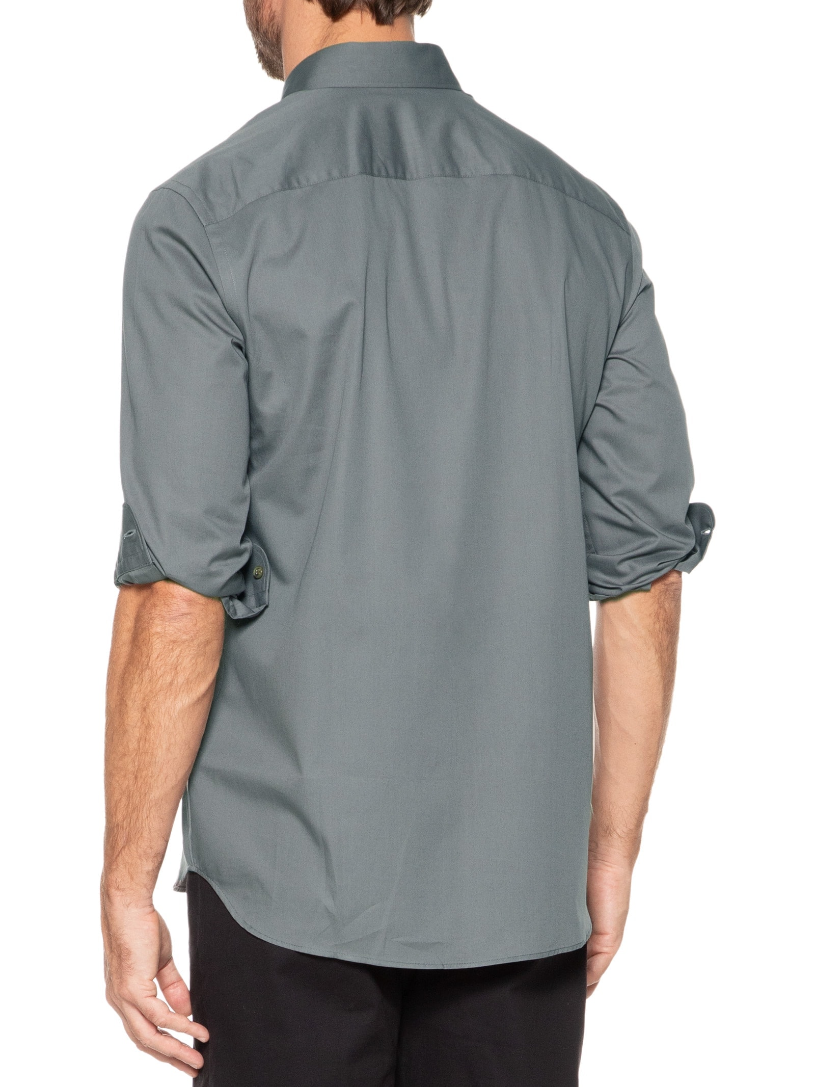 Camisa Masculina Empire Regular Fit Em Sarja Cinza Aramis