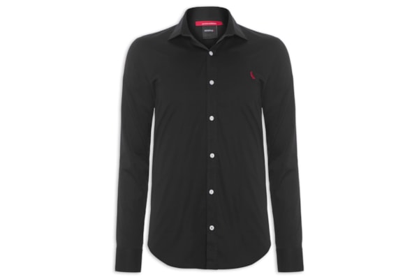 Camisa Masculina Enxuto Cores Elastano - Preto