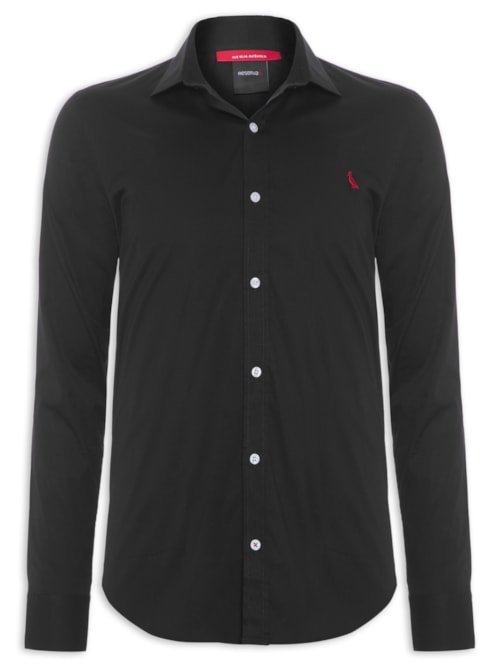 Camisa Masculina Enxuto Cores Elastano - Preto