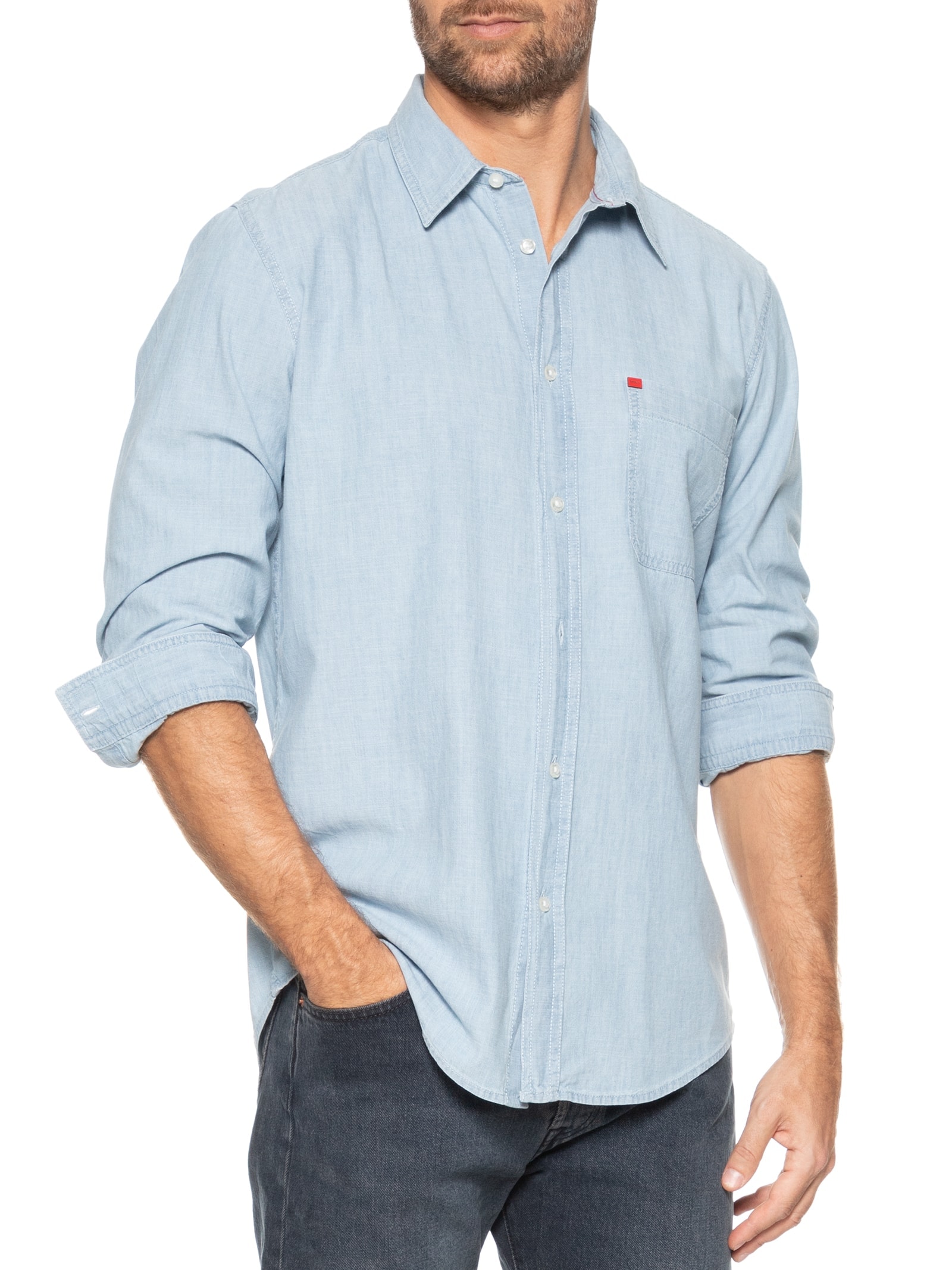Camisa Masculina Erillo Azul Hugo