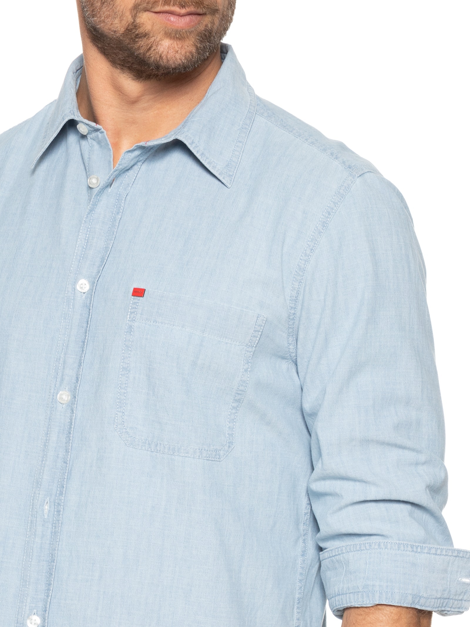 Camisa Masculina Erillo Azul Hugo