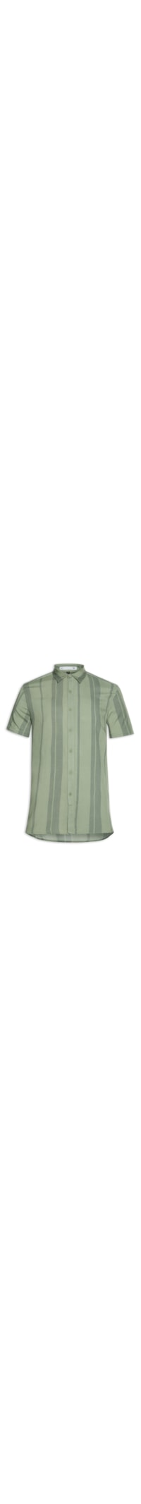 Camisa Masculina Estampa Listras Manga Curta - Verde