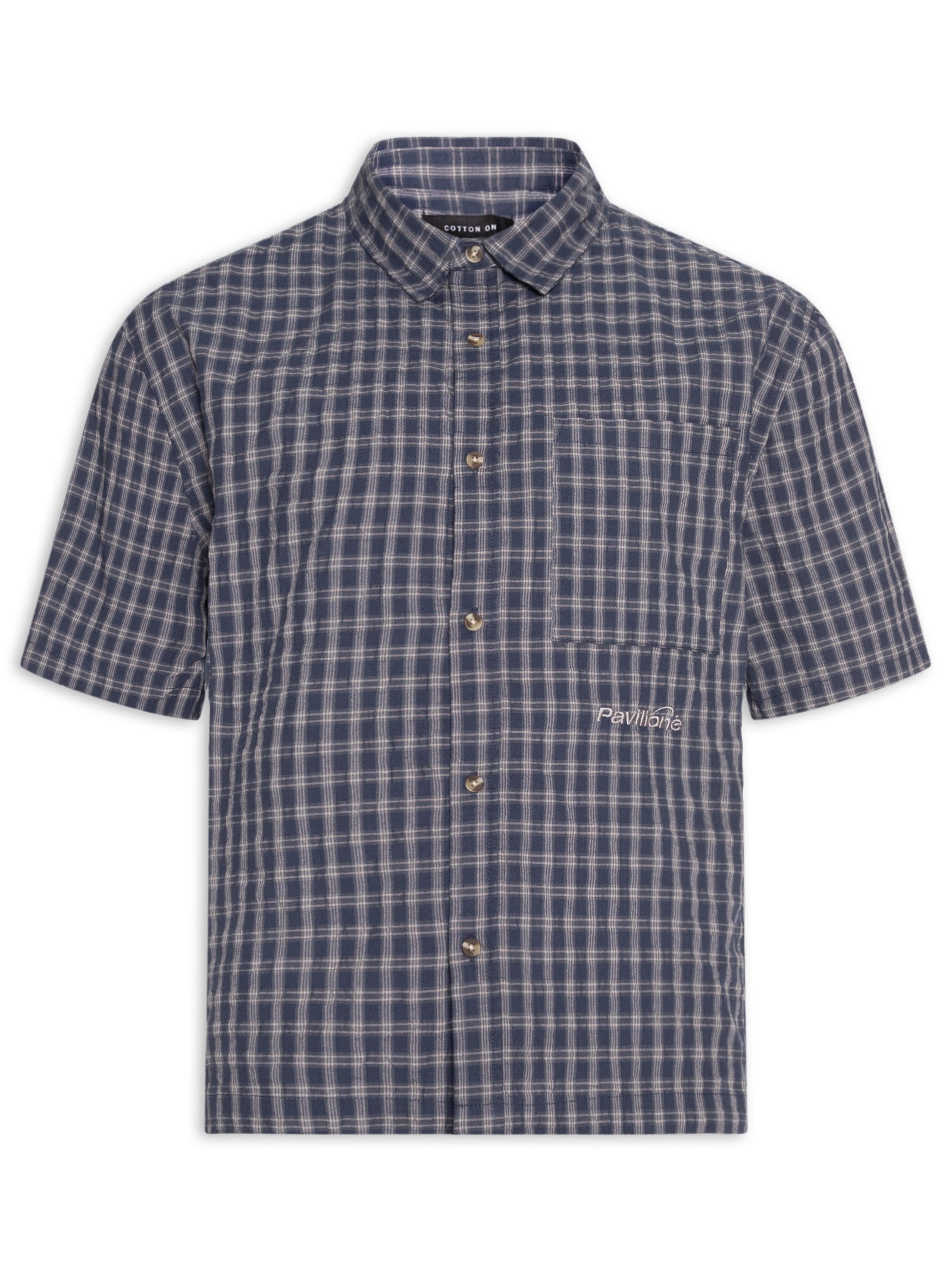 Camisa Masculina Estampada Darcy Sleeve Shirt – Azul Cotton On