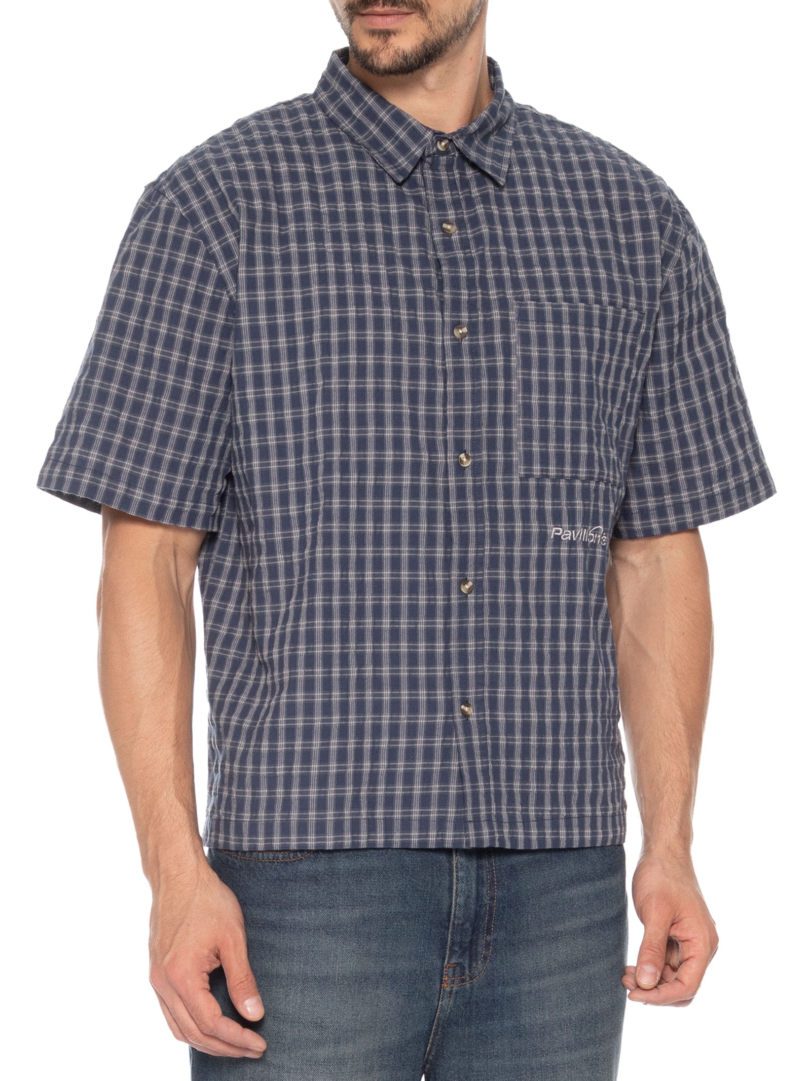 Camisa Masculina Estampada Darcy Sleeve Shirt – Azul Cotton On