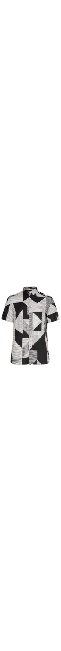 Camisa Masculina Estampada Geo - Preto
