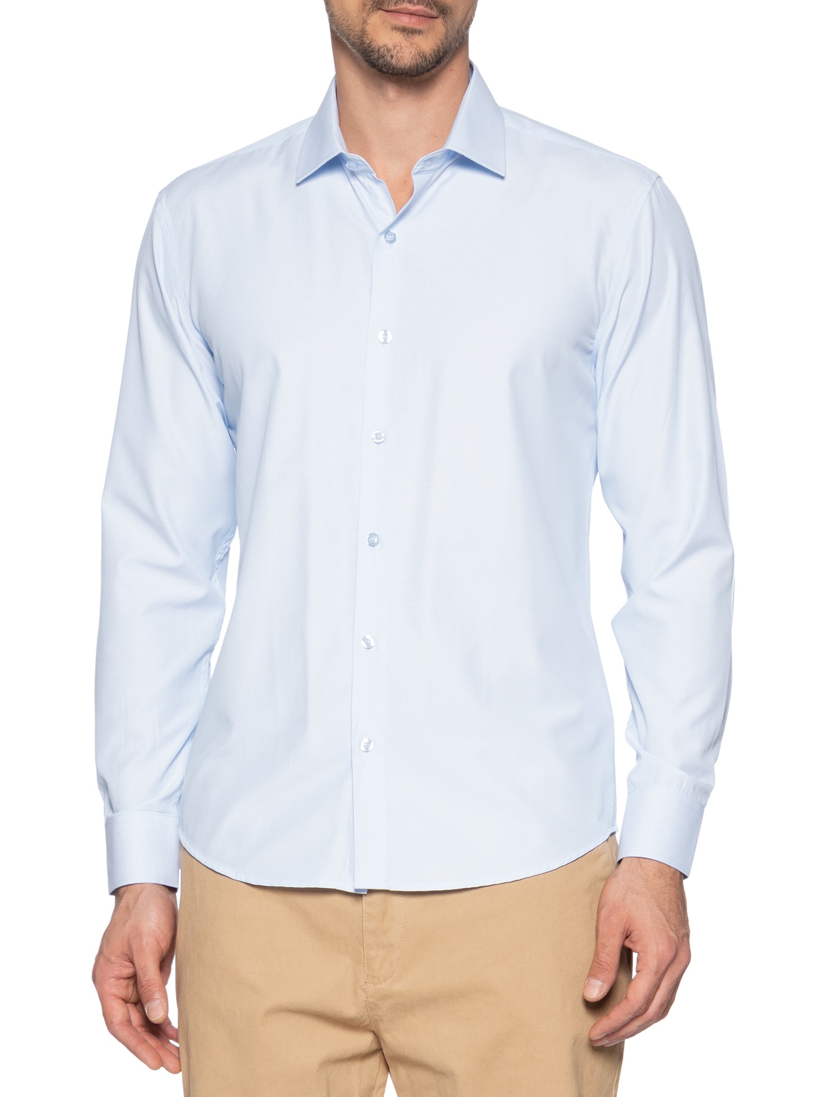 Camisa Masculina Fibra De Bambu Azul '2 Essential