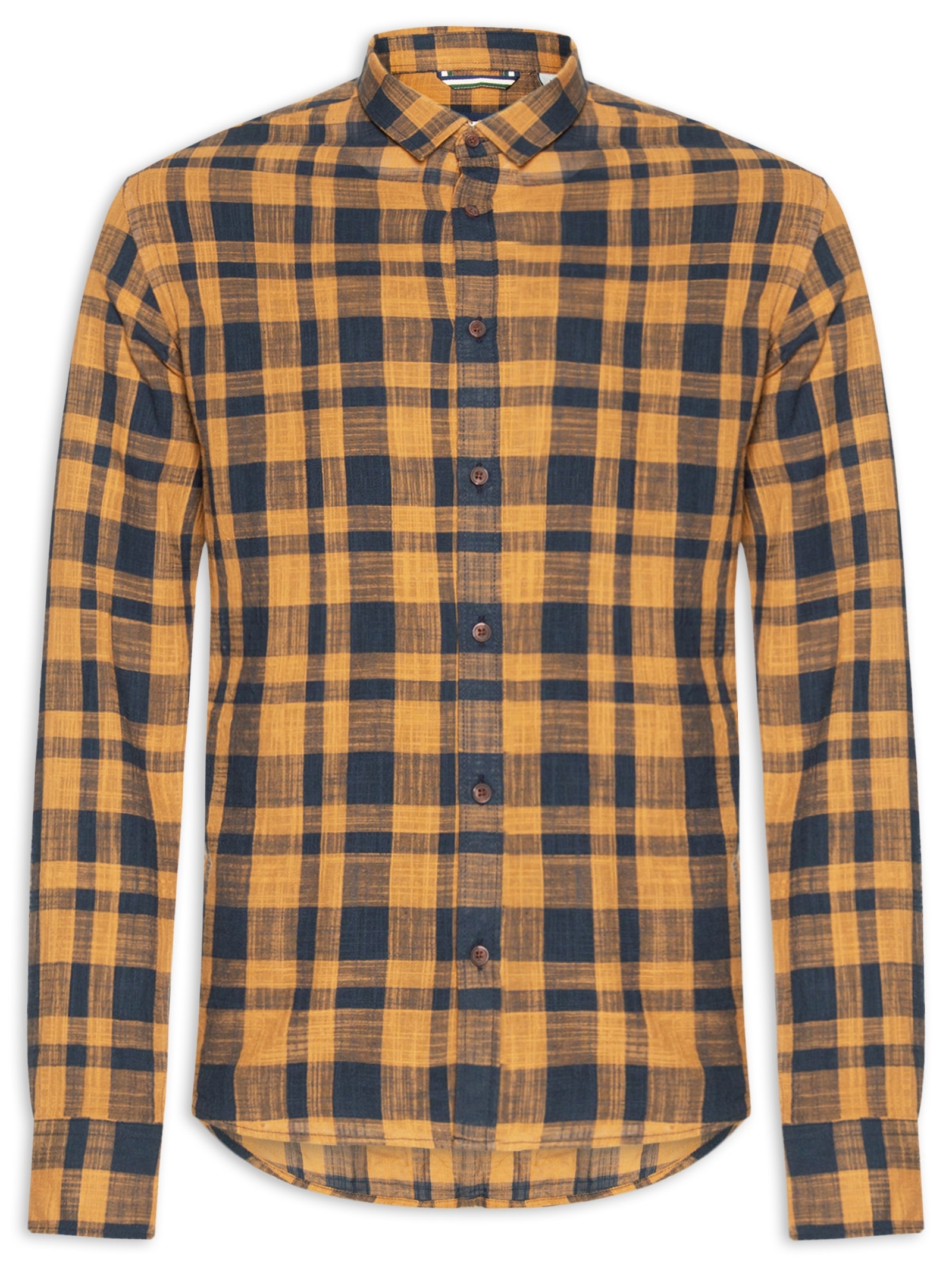 Camisa Masculina Flame Xadrez Jim Amarelo Reserva