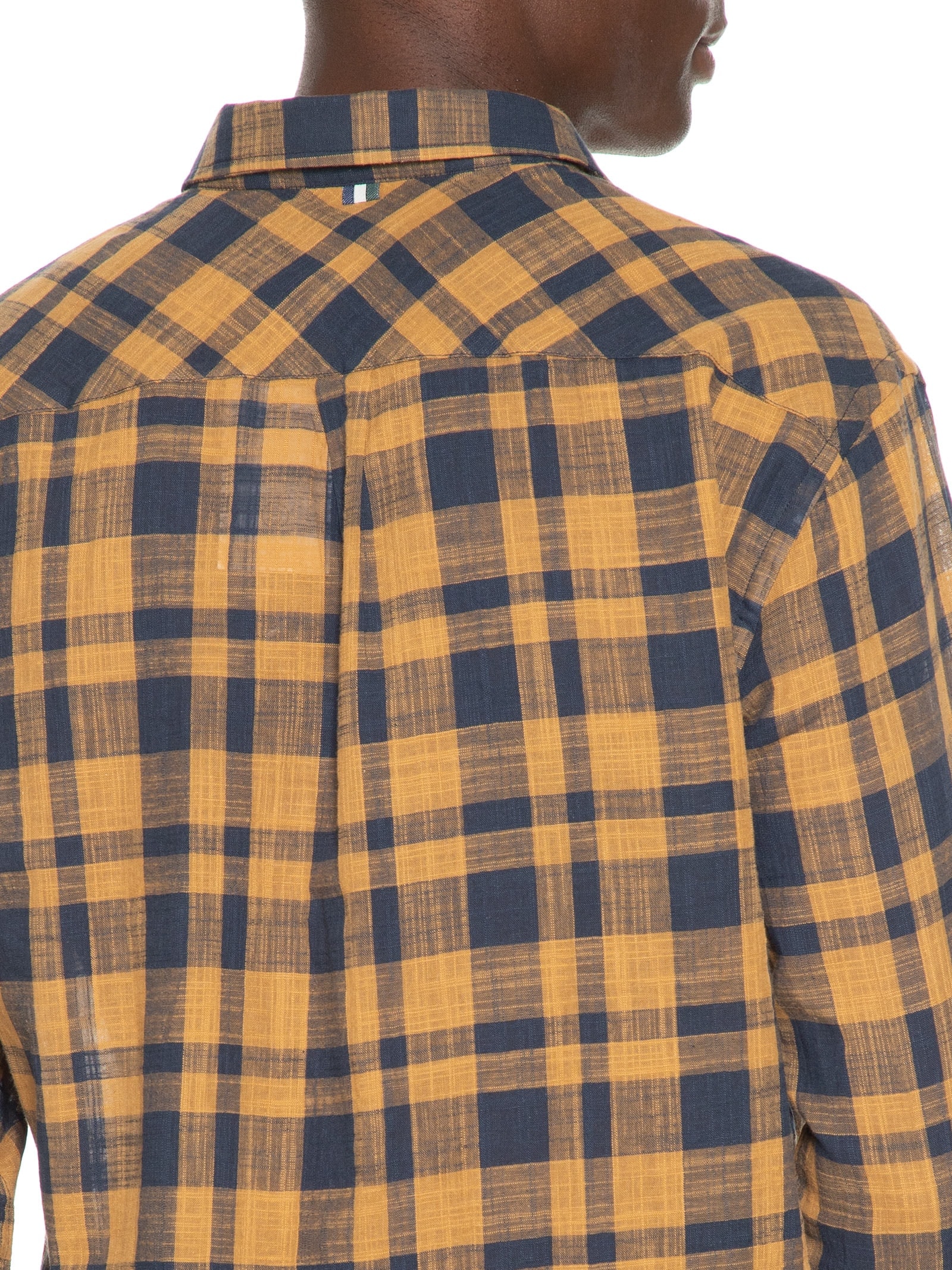 Camisa Masculina Flame Xadrez Jim Amarelo Reserva