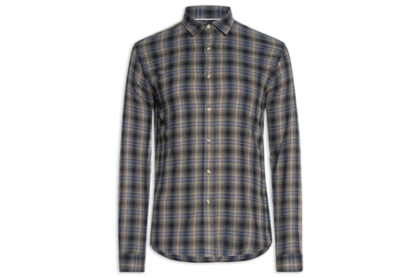 Camisa Masculina Flanela Fio Tinto Xadrez - Marrom