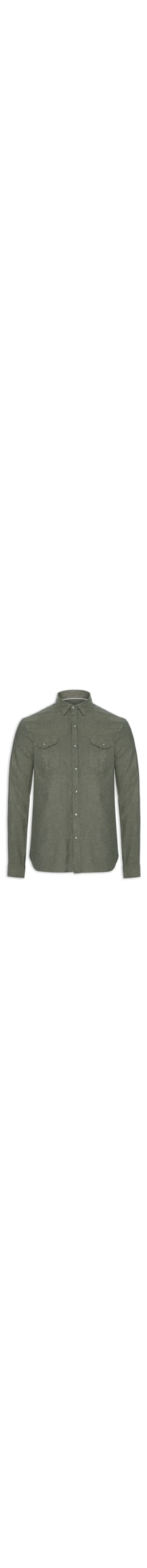 Camisa Masculina Flanela Lisa 2 Bolsos - Verde