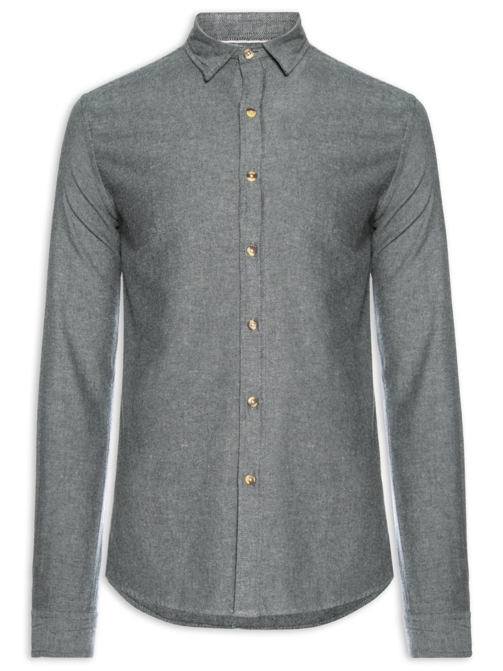 Camisa Masculina Flanela Mescla Cinza Pineapple