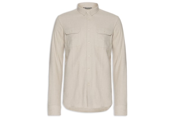 Camisa Masculina Flanela Twill - Bege