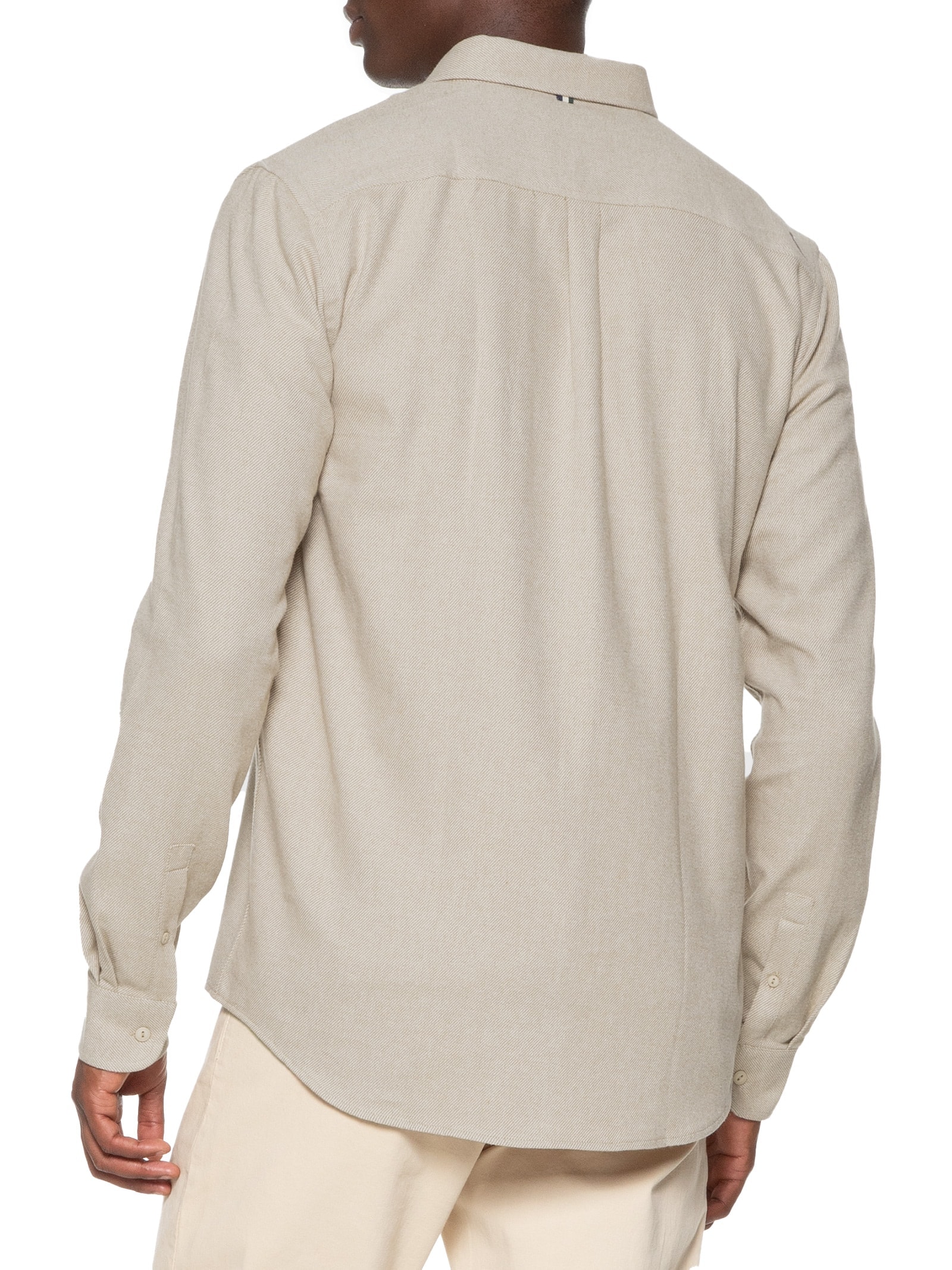 Camisa Masculina Flanela Twill Bege Reserva