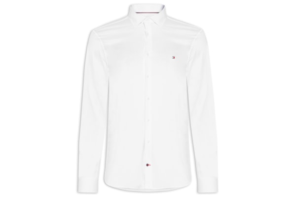 Camisa Masculina Flex Popeline Slim Fit - Branco