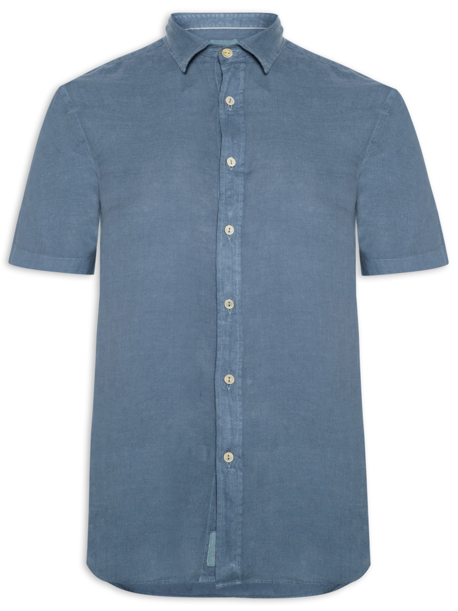 Camisa Masculina Formentera 100% Linho Azul Pineapple