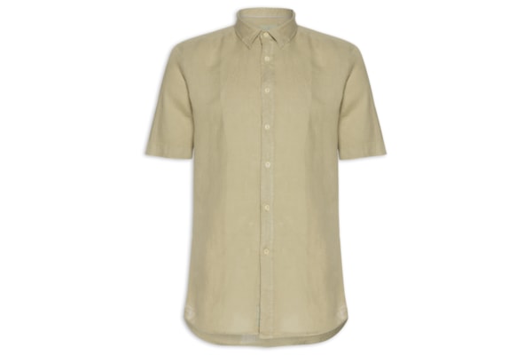 Camisa Masculina Formentera 100% Linho Manga Curta - Bege