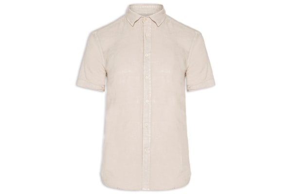 Camisa Masculina Formentera 100% Linho Manga Curta - Bege